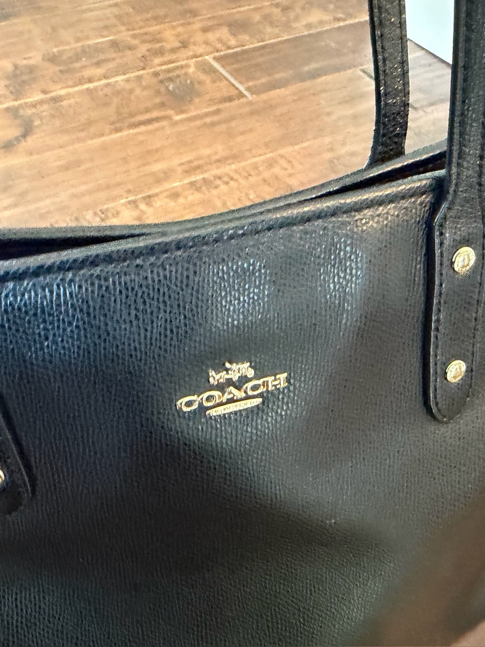 Coach Black Leather Tote Bag - Picture 8 of 14